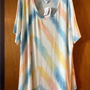 LuLaRoe Pastel Tie-Dye Short Sleeve Tee